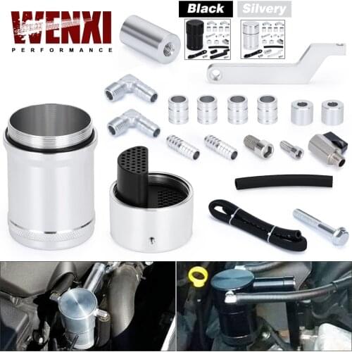 0.18L Aluminum Oil Catch Can Tank With Baffle Plate For Dodge Ram 1500 2500 3500 5.7L 6.4L HEMI 2009-2019 WX-OTK02