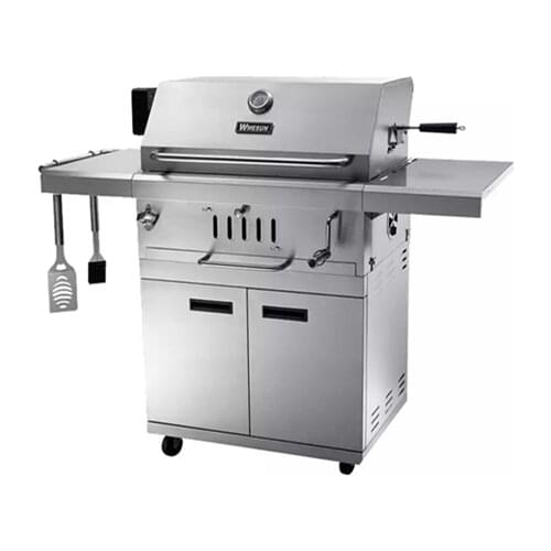 Free shipping S.Steel charcoal BBQ grill without ice bucket,outdoor charcoal BBQ grill, charcoal griddle ,with skewer and motor