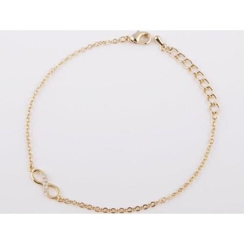 Infinity with Crystal Bracelet -- Gold /Silver 2 colors Free combination