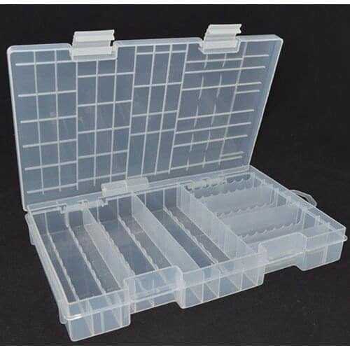 Hard Plastic Anti Impact Wear Resistant Storage Box Battery Case Practical Organizer Clear Inner Compartment Holder AA 40x AAA