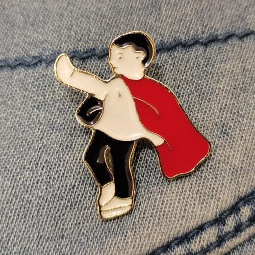 Enamel Pins Custom Cartoon Man Brooch Lapel Pin Shirt Bag Badge Jewelry Gift