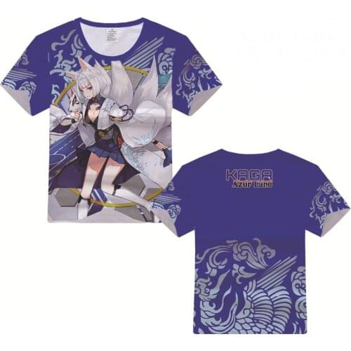 Azur Lane Akagi Kaga Prinz Eugen Enterprise 3D Printed T-shirt Cosplay Costume Men Women Casual Tshirt Short Sleeve Tees