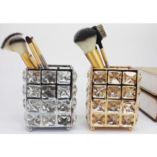 Crystal lipstick holder makeup storage box necklace dressing table makeup brush jewelry pearl storage box decorative ornament tr