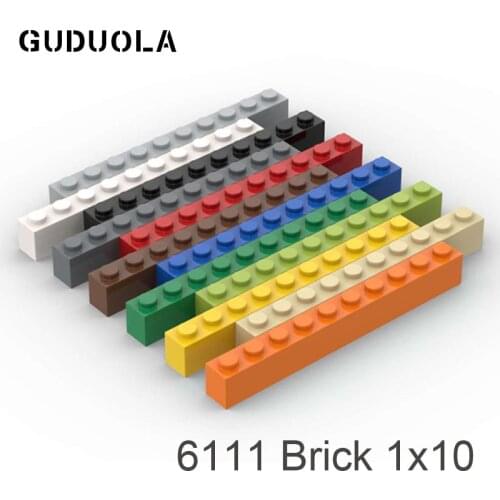 Guduola Building Block 6111 Brick 1 x 10 Small Particle Puzzle MOC Build Parts Education Toys 10pcs/LOT