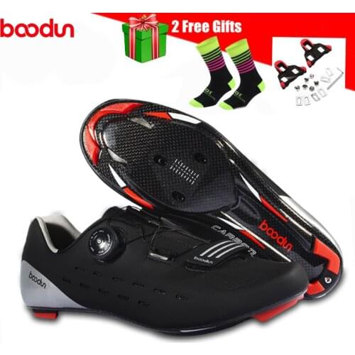 BOODUN Road Cycling Shoes Men Carbon Fiber Breathable Racing Self-locking Professional Bicycle Sneakers Women Sports Bicicleta