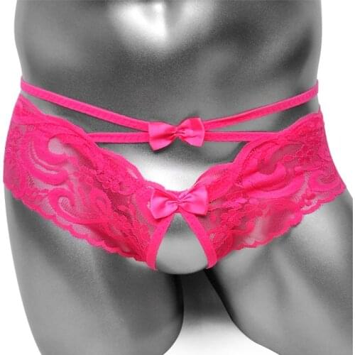 Lace Sissy See Though Crotchless Panties Gay Erotic Sexy Lingerie Underwear Fantastic Thong Fetish for Men Underpants
