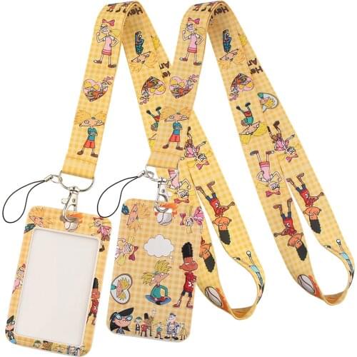 LT6 Cartoons Anime Neck Strap lanyard Bank Bus Business Credit ID Holder Gym Key Chain Key Holder DIY Hang Rope Key Rings Gifts