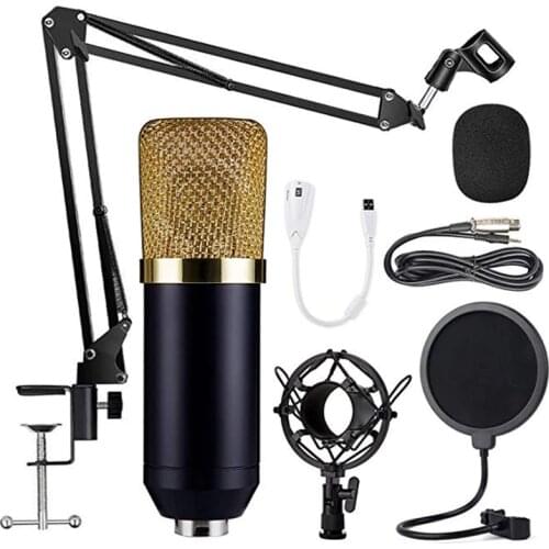 MAMEN Professional Microphone Condenser Audio 3.5mm Wired BM800 Studio Microphone Sound Recording KTV karaoke Youtube Computer