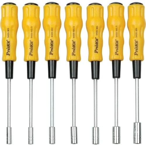 ProsKit 19400-M3/M3.5/M4/M4.5/M5/M5.5/M6 Hex Multi-Purpose Soft Handle Screwdriver Opening Repair Tools Non-Magnetic Long Hex
