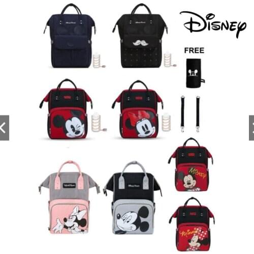 Disney Mummy Bag Fashion New Backpack Mom Bag Out Lightweight Large Capacity Multifunctional Baby Bag Classic Bagpack Knapsack