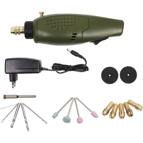 Mini electric drill accessories set 12V DC grinder tool for milling polishing engraving drilling(EU plug)