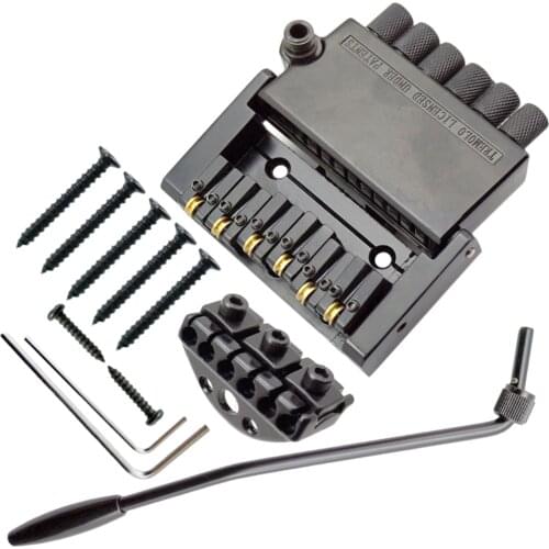 Set Of Bridge Fixed Guitar Tailpiece Saddle Bridge 6 Strings Without Head + Clef + Mounting Screw Parts For Electric Guitar