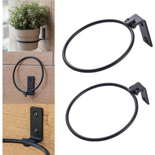 Wall Mount Flower Pot Holder Ring Iron Metal Pot Ring Holder for Decor