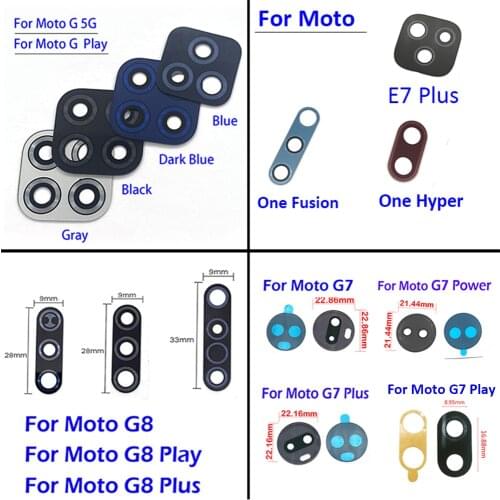 20Pcs Back Camera Glass Lens With Adhesive For Moto G Play G 5G One Fusion Hyper E7 G7 G8 G9 Plus Play G8 Power Lite