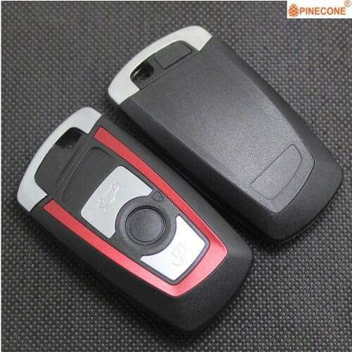PINECONE for BMW 1 3 5 6 7 Series F CAS4 320i 330i X3 X4 F10 F20 F30 F40 Car Key 3 Button Red Smart Remote Control Key Fob Shell