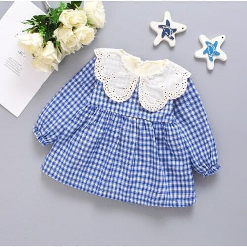 NEW Newborn Infant Baby Girls Dress Plaid Lace Casual Cotton Kids Long Sleeve Winter Outfits Set Clothes for 0-24 Month