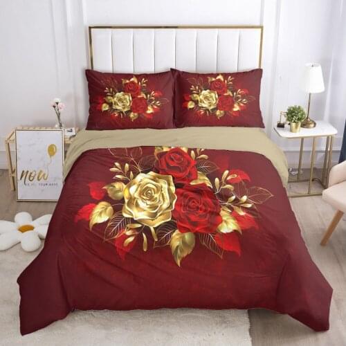 Luxury Bedding Set with Zipper 3D Duvet Cover Set Quilt/Comforter Coves Bed Linen King Queen Single Twin Flower Home Textile