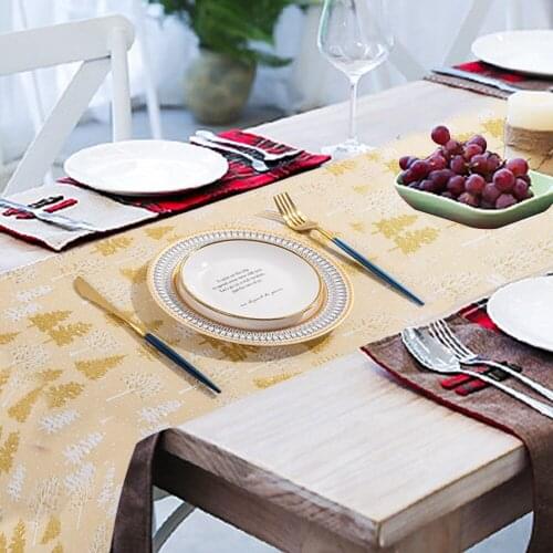 Christmas Decoration Linen Printed Table Flag Tablecloth Tablecloth Placemat Christmas Decorations For Home Table Runner Flags