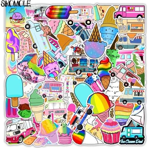 50PCS Enjoy Ice Cream Summer Style Stickers Skateboard Laptop Guitar Scrapbooking PVC Toy Kids Gift Decals Graffiti Sticker F4
