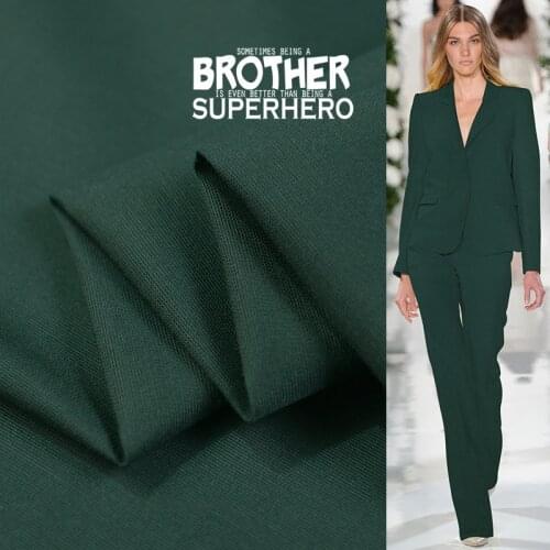 Deep green rib stitch natural silk and cotton blended fabric thick 35momme for coat,SCT730
