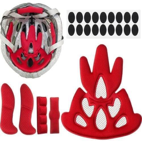 1Set Universal Bike/Motorcycle Helmet Inner Padding Kit Lining Sponge Pad Bicycle Replacement Helmet Pads Set with Insect Net