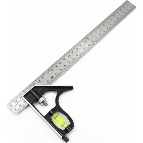 Universal 300mm Adjustable Stainless Steel Multifunctional Combination Try Square Set Right Angle Ruler