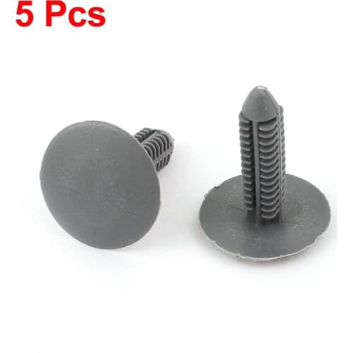 X Autohaux Car Auto Parts Plastic Push Screw Rivet Panel Fixings Clips Gray 5 Pcs