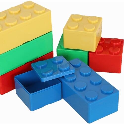 Building Block Shapes Storage Box Case Makeup Organizer Office Desktop Pen Box Stationary Holder