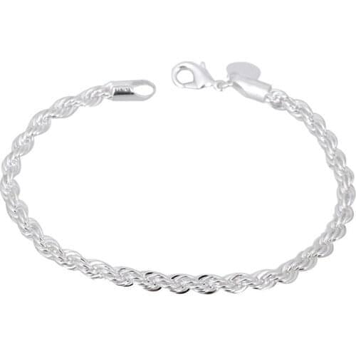 Punk Design Twist Sterling Bracelets & Bangles For Women Fine Jewelry Pulseras Mujer Moda 2021