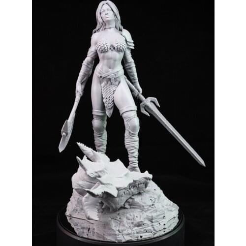 1/24 75mm 1/18 100mm Resin Model Kits Beauty Girl Warrior Unpainted No Color RW-116