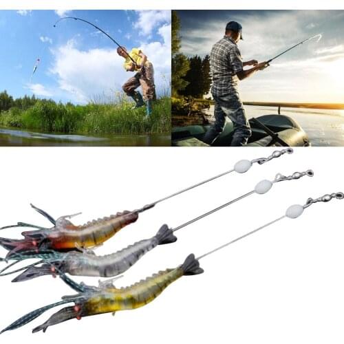 1PC 9.5cm Fishing Lure Luminous Crawfish Bait Shrimp With Sharp Hooks Simulation Saltwater Lure Tackle Tool Random Color