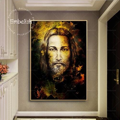 1 Pieces Abstract Jesus Christ Portrait Wal Pictures For Living Room Modern HOme Decor Posters HD Print On Canvas Oil Paintings