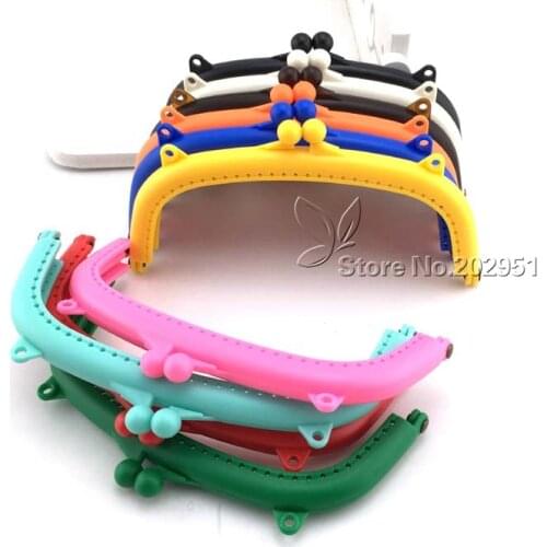 10 pcs 15 CM Candy color resin plastic Purse Frame with hole partchwork for bag ,Mixed color wholesale ,Freeshipping