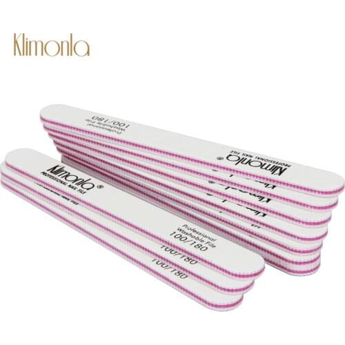 10Pcs/lot Nail File 100/180 White Nails Buffer Sanding Block Professional Nail Care lime a ongle Manicure Tools Straight Files