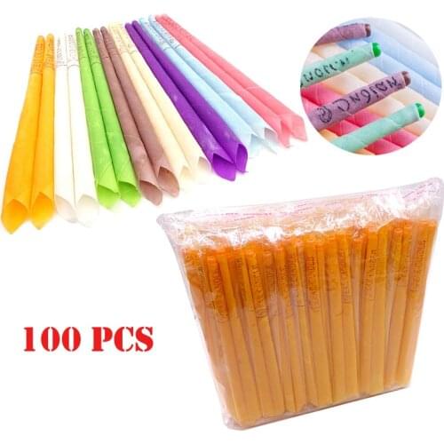100pcs Ear Treatment Healthy Care Ear Candles Ear Wax Removal Cleaner Ear Coning Treatment Indiana Therapy Fragrance Candling