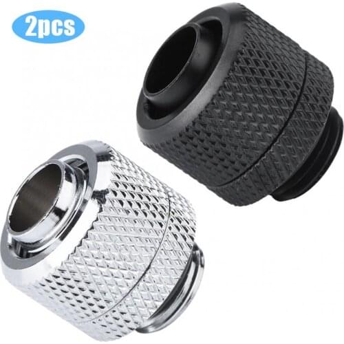 2PCS Water Cooling Fittings G1/4 Thread Flexible Tube Connector Brass Two-Touch Fitting for 9.5x12.7mm Thin Tubes