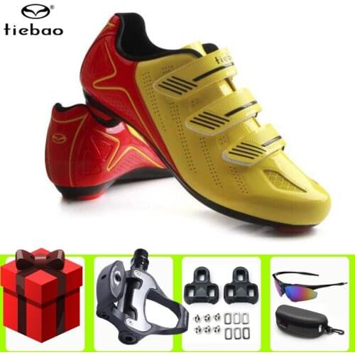 2021 TIEBAO Road Cycling Shoes Men Sneakers Women Add Pedal Auto-lock Bicycle Sport Breathable Bike Athletic Zapatillas Ciclismo
