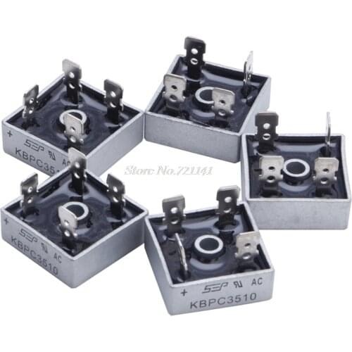 5Pcs 35A KBPC3510 1000V Metal Case Single Phases Diode Bridge Rectifier New Electronic Components Dropship