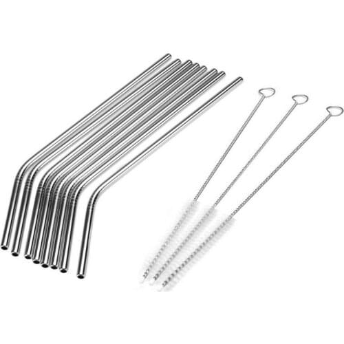 500pcs/lot Stainless Steel Straw Steel Drinking Straws 8.5" 10g Reusable ECO Metal Drinking Straw Bar Drinks Party Stag