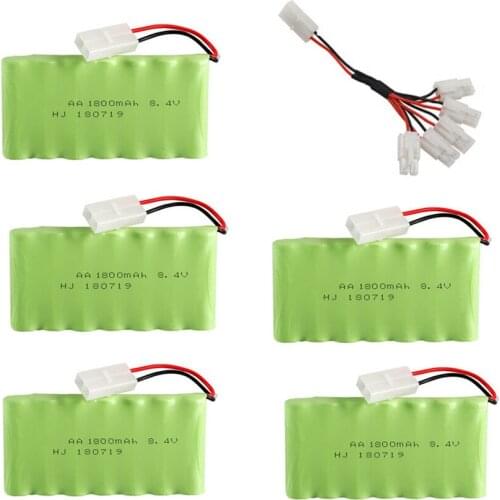8.4v 1800mah Rechargeable Battery +8.4v Charger For Rc toy Car Boat Tank Train Robot Gun NIMH AA 8.4v Battery Pack