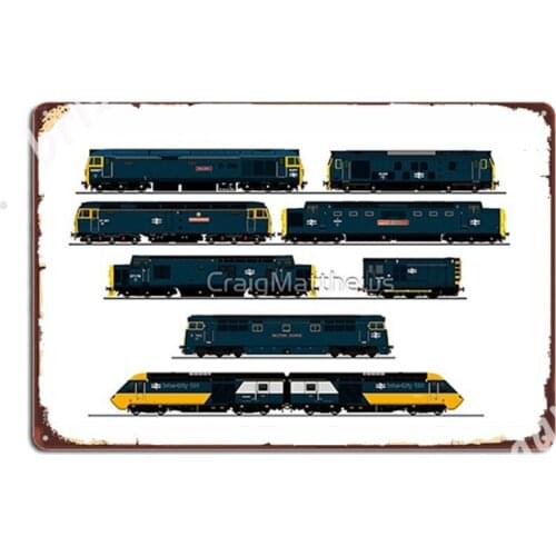 British Rail Locomotives Metal Signs Club Home Cave pub Mural Painting Funny Tin sign Posters