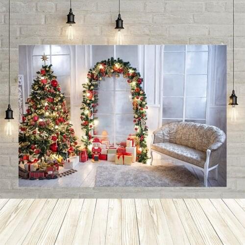 Avezano Photography Background Christmas Tree Christmas White Wood Wall Stars Gift Snow Winter Wallpaper Photo Studio Decoration