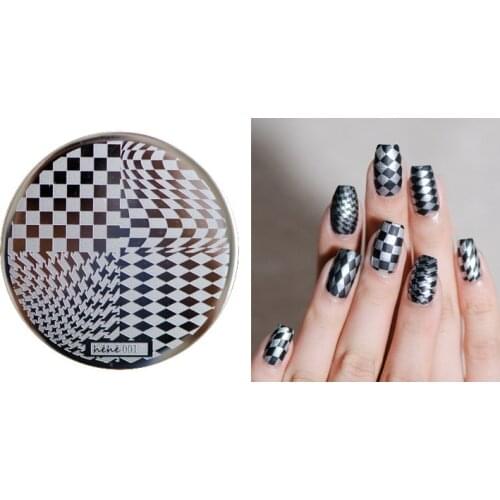 Free shipping 1PC New Stamping Plate hehe01 Nail Art Template Geometric image