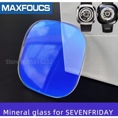 Watch crystal Square shape 35mm 35.5mm dia Round pot shape 40mm dia Blue AR-coating Watch Mineral glass for SEVENFRIDAY