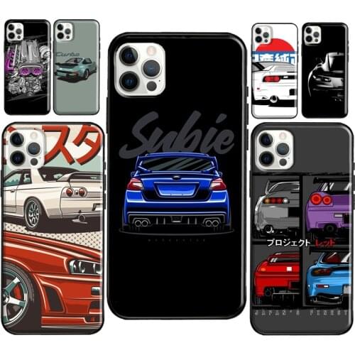 Sports Car JDM Drift Phone Case For iPhone 11 12 Pro Max 12 Mini X XR XS MAX 7 8 Plus 5S SE 2020 Soft Cover
