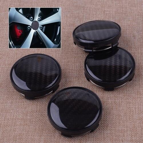 CITALL High Quality 4pcs ABS Black 60mm 58mm Diameter Carbon Fiber Pattern Car SUV Wheel Center Hub Caps Cover Car Accessories