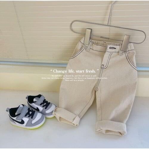 Childrens Trousers 2021 Spring New Baby Boys and Girls Casual Pants Korean Childrens Solid Casual Pants Baby Boys Pants 2-7Y