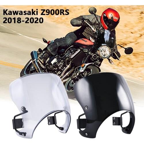 For Kawasaki Z900RS 2018 2019 2020 Motorcycle Windshield Windscreen Cafe Racer Fairing Waterproof Wind Deflector Protector Smoke