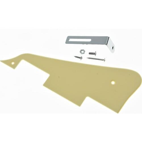 KAISH 1 Ply Cream LP Style Guitar Pickguard Scratch Plate with Chrome Bracket