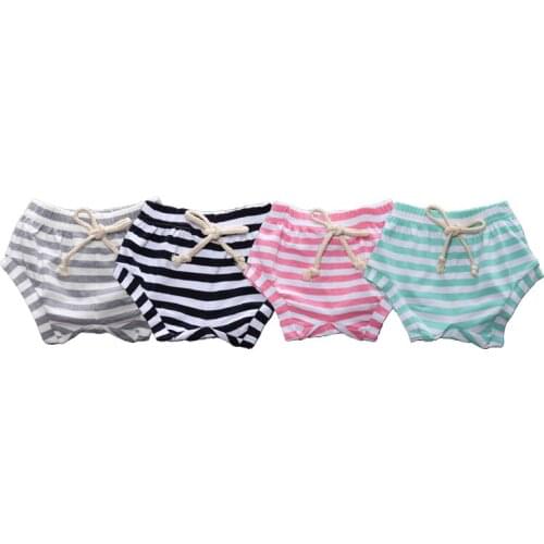 Kids Tales Baby Girls Summer Shorts For Girls Pants For Newborns Cotton Striped PP Shorts For Children Clothes Jeans 18M-4T